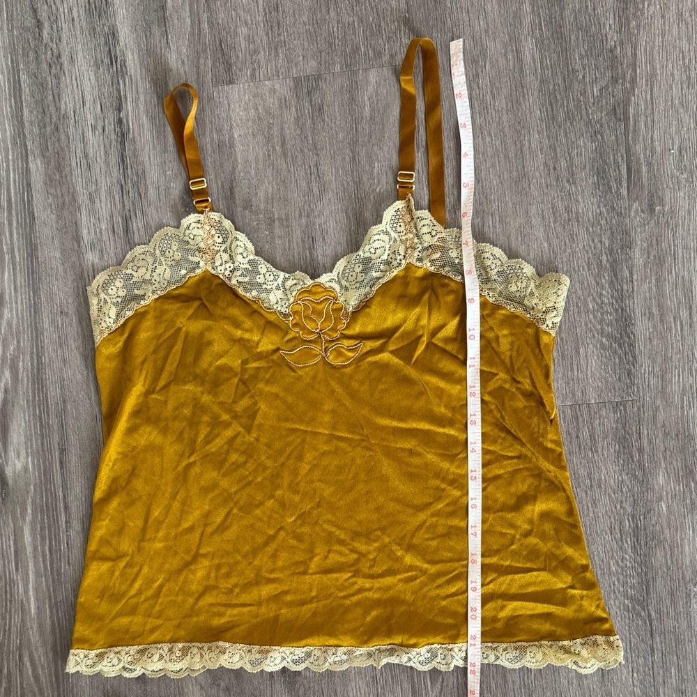 Hand Dyed Lace Trim Vintage Camisole with Flower Detail - Picture 3 of 8